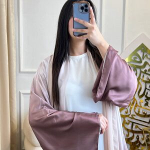 Abaya rose (2 pièces)